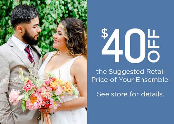 $40 Off The Suggested Retail Price Of Your Ensemble