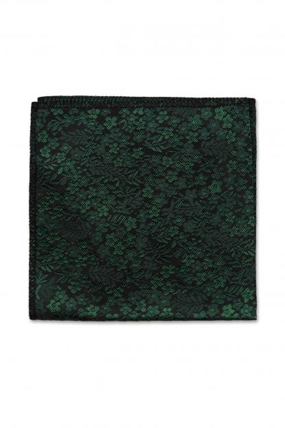 Dark Green Floral Pocket Square