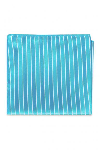 Blue Ice Striped Pocket Square