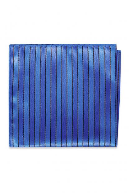 Royal Blue Striped Pocket Square