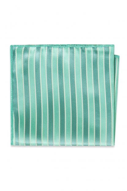 Turquoise Striped Pocket Square