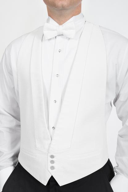 Classic White Pique Backless Vest