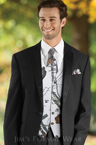White Camouflage Fullback Vest and Ties by Jim's Formal Wear