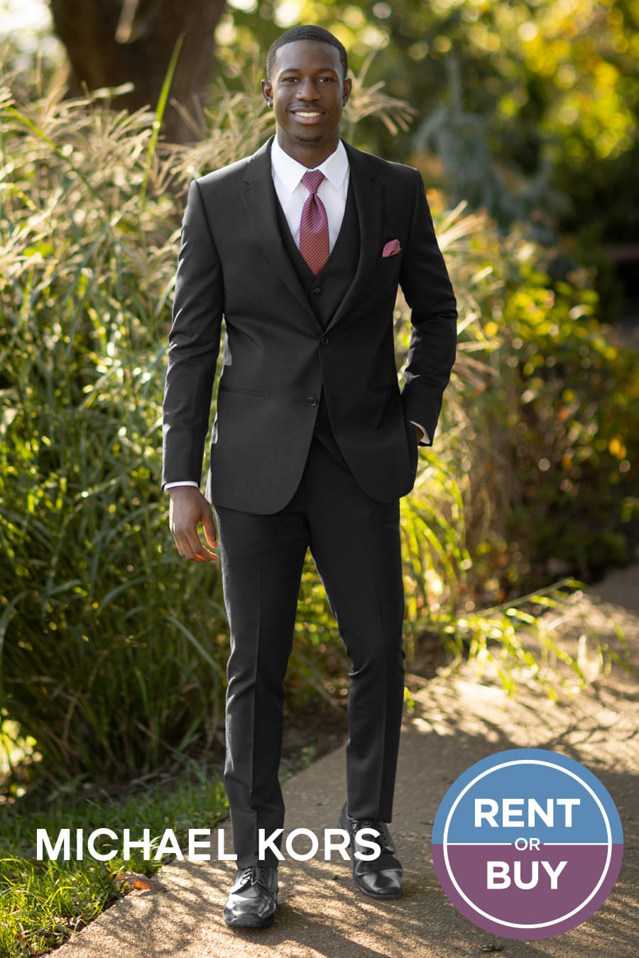 Michael Kors Black Performance Wedding Suit Rent or Buy for your wedding