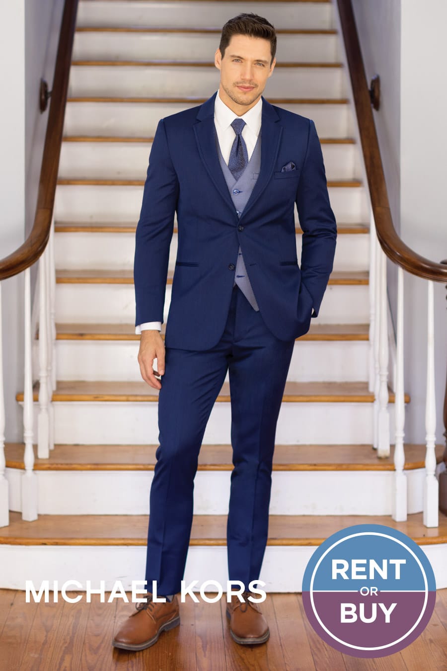 Michael Kors Blue Performance Wedding Suit Rent or Buy for your wedding